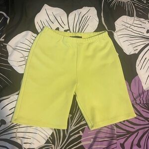 Highlight Green Biker Shorts, Medium
